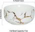 Ceramic Cereal Bowl Marble Soup Bowl 17 OZ Ceramic Rice Bowl Luxury Gold Inlay Dessert Bowl Microwave and Dishwasher Safe for Oatmeal Snack (White...