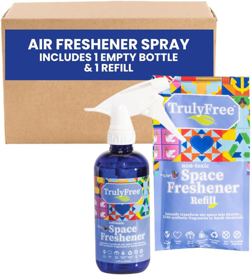 Space Freshener Starter Kit, Lemongrass Essential Oil - Car and Air Fresheners for Home, Natural Odor Eliminator Room Spray, 16oz Spray Bottle, 1 ...