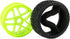 1:8 Off-Road RC Buggy 17mm Hub Wheel Rims and Tires H Tread Pattern Fluorescent Green Pack of 4...