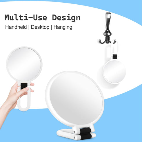 30x Magnifying Mirror, Travel Hand Mirrors with Handle - Double Side Handheld Mirror with 1X 30X Magnification & Adjustable Handle, Hand Held Fold...