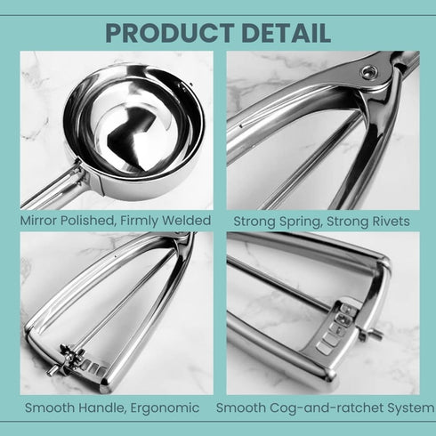 Cookie Scoop, Ice Cream Scoop,18/8 Stainless Steel, Cookie Scoops for Baking, 2Tbsp/ 30ml/ 1oz Cookie Dough Scoop, Ice Cream Scooper with Trigger ...