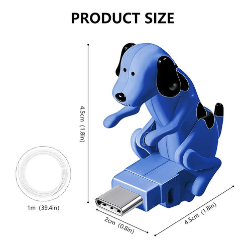 Funny Dog Fast Charger Cable - Dog Charging Cable,Portable Stray Dog Charging Cable,Dog Toy Smartphone USB Cable Charger,for iPhone Type-C Various...