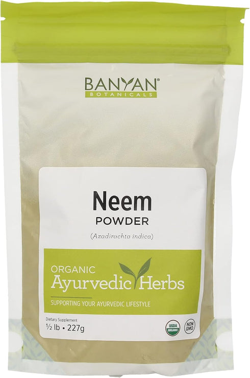 Banyan Botanicals Neem Powder - Organic Azadirachta Indica - Purifying Ayurvedic Herb for Healthy Skin & Blood* – 1/2 lb. – Fair for Life Sustaina...