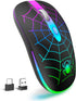 TaIYanG Wireless Mouse, 2.4G Portable Optical Quiet Cute Mouse with USB Receiver and Type C Adapter, 3 Adjustable DPI LED Wireless Mouse for Lapto...
