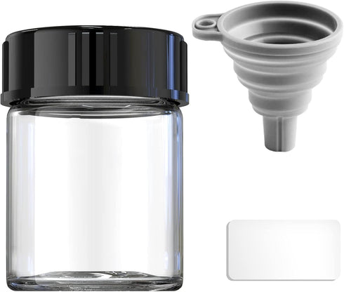 Glass Sample Vials,Wide Mouth Glass Bottle Boro 3.3 with Black Cap for laboratory,reagents bottle,leaf teas, spices,herbs, medication,paint,DIY Cr...