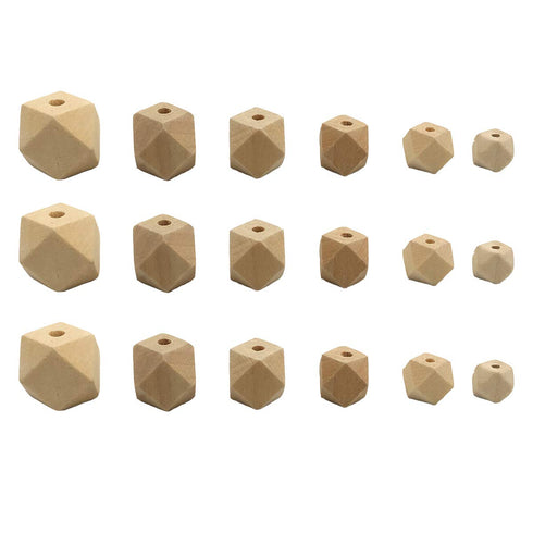 Organic Wooden Geometric Hexagon Beads Accessory 20mm Ecofriendly Wood Faceted Beads DIY Craft Jewelry (20mm-20pcs)...