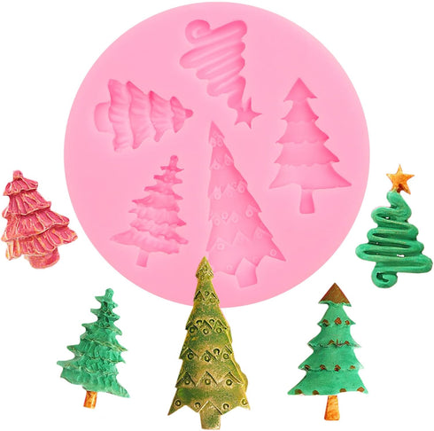 Christmas Tree Fondant Cake Silicone Mold 1 Pcs for Cake Decoration Candy Sugar Cupcake Topper Cake Polymer Clay Crafts Epoxy Resin...
