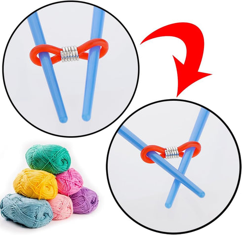 16 Pack Knitting Needle Stopper Knitting Needle Hugger Stitch Stopper Needle Minder Knitting Accessories (Colors May Vary)......