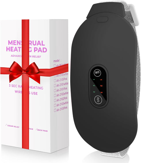Heating Pads for Cramps, Period Cramp Massager Portable Cordless Heating Pad with 6 Heat Levels and 6 Massage Modes, Heating Pad for Back Pain Rel...