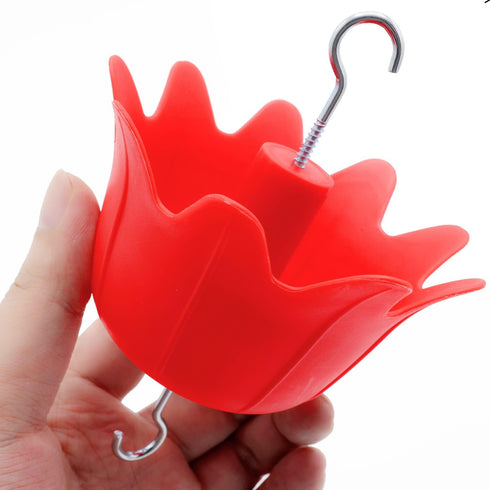 Ant Moat for Hummingbird Feeders, Hummingbird and Oriole Hanging Feeder Ant Guard,Large Capacity Bird Feeder Accessory Hooks, 4 OZ,Red,2 Pack...