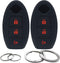 2Pcs Silicone 3 Buttons Key Fob Cover Remote Case Keyless Protector Compatible with Nissan Armada Frontier Pathfinder Juke Leaf Murano Quest Rogue...