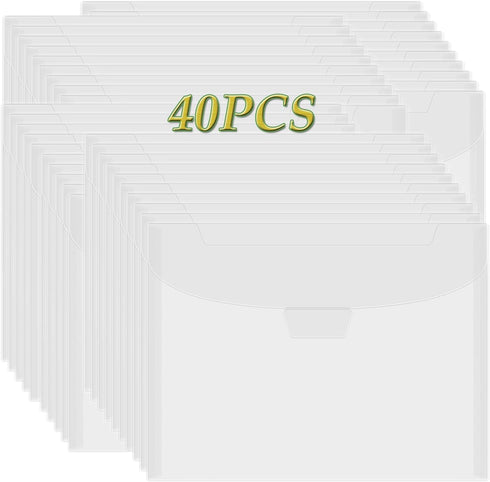 40 Pcs 7x9.4inch Stamp & Die Storage Pockets Resealable Clear Plastic Seal Bags Storagefor Cutting Dies Stamp Crafts for DIY Scrapbooking Paper Ca...