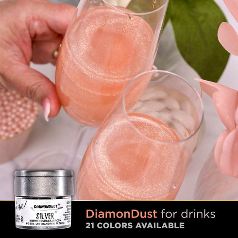 White Diamond Edible Glitter for Drinks, Cocktails, Cake Decorating, Strawberries, Chocolates & More | No Taste | 4g | 100% Food-Safe | Kosher, Ve...