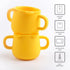 BLUE GINKGO Silicone Toddler Cups - Open Cup for Baby with Handles | Made in Korea | 8oz Training Open Cups for Toddlers 1-3 (Yellow)...