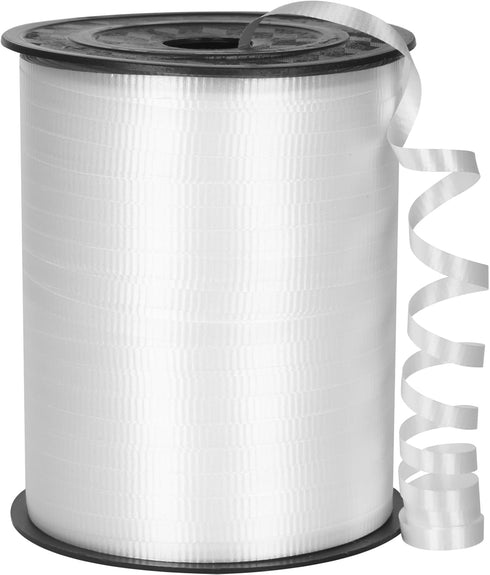 500 Yard White Ribbon, Crimped White Curling Ribbon, Curling Ribbon for Gift Wrapping, Balloon Ribbon, Balloon String, Curly Ribbon, Gift Ribbon f...