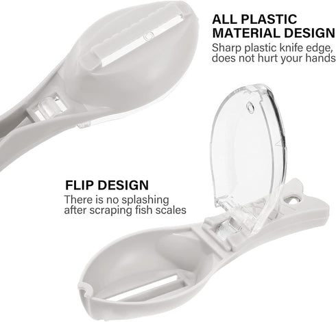 3 Pieces Fish Scale Remover Cleaner Fish Skin Brush Plastic Kitchen Scraper Graters Tool Fast Cleaning Kit(Light Colors)...