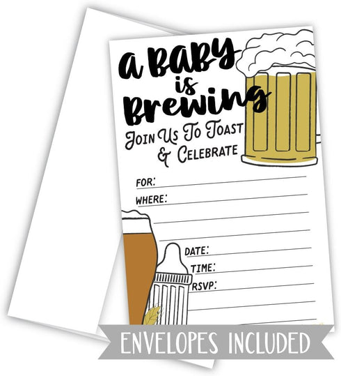 Baby is Brewing Baby Shower Invitations (20 Count) with Envelopes...
