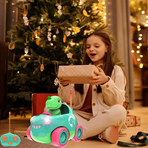 Remote Control Car with Light & Music, Toddler Dinosaur Toys,...