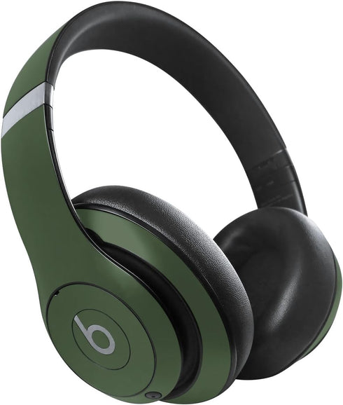 MightySkins Skin Compatible with Beats Studio Pro - Solid Olive | Protective, Durable, and Unique Vinyl Decal wrap Cover | Easy to Apply, Remove, ...