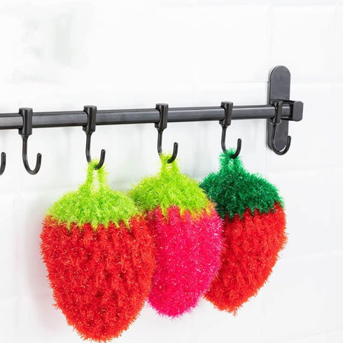 UPKOCH 3Pcs Dish Scrubber Fun Strawberry Shape Dish Sponges Kitchen Dishcloth Super Soft Absorbent Dish Rags for Washing Dishes Cleaning (Red)...