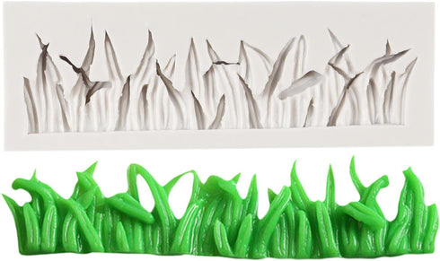 Grass Shape Fence Silicone Mold Green Grass Fondant Lace Molds for Chocolate Cake Decoration Cupcake Topper Candy Polymer Clay Gum Paste...