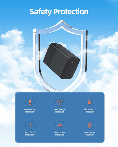 Foldable 20W Fast Charging Fit for Google Pixel Charger (Black)...