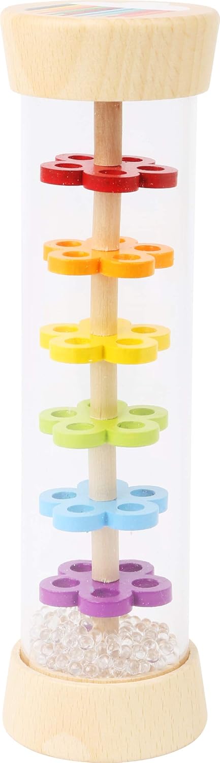 Wooden Rainbow Rainmaker Toy by Small Foot – Rhythm Instrument and Rattle for Babies Helps Hand-Eye Coordination and Developing Sensory Skills – C...