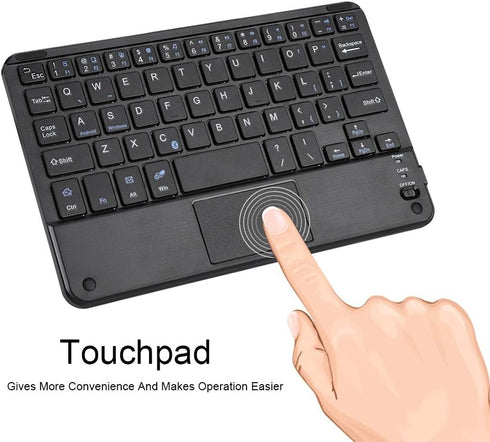 Yoidesu 7 Inch Wireless Keyboard with Touchpad, Mini Bluetooth Touchpad Keyboard, Ultra-Slim Keypad for Tablets, Smartphones, Laptops, Desktop, Co...