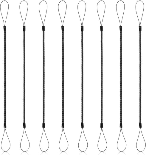 8 PCS Elastic Lanyard Tether Retractable Spring Coil Strap Pens Coil Spring Straps Touch Pens Plastic Coil Spring Leash Stylus Lanyard Cord for Te...