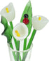 Red Co. Decorative Glass Lovely Flower Bouquet with Vase, Gift Boxed – White Calla Lilies...