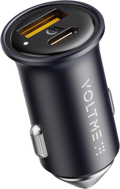 VOLTME Car Charger, 30W PD 3.0 USB C Car Charger, Fast Power Charging Block Dual Port USB A & C Plug Cigarette Lighter Charger Adapter for iPhone ...