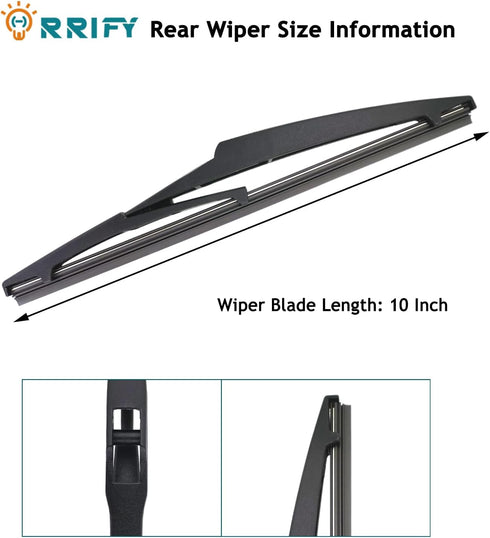 10" Rear Windshield Wiper Blade for Toyota RAV4 2013-2018, for Toyota Highlander 2020-2022, for Jeep Compass 2018-2021 Rear Windsheild Back Wiper ...