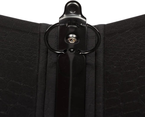 JAM PAPER Premium Crocodile Textured 1 inch Binder - Black 3 Ring Binder - Sold Individually...