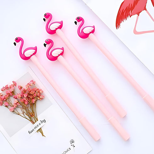 12Pcs/Bulk Cute Pens Aesthetic Kawaii Pink Flamingo Gel Ink Pen, Novelty Animal Cool Rollerball Fancy Writing Stationery School Office Supply for ...
