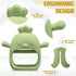 4 Packs Baby Teething Toy Silicone Teething Toys for Babies Over 6 Months Anti Dropping Wrist Hand Teethers Mitten Chick Baby Chew Toys for Suckin...