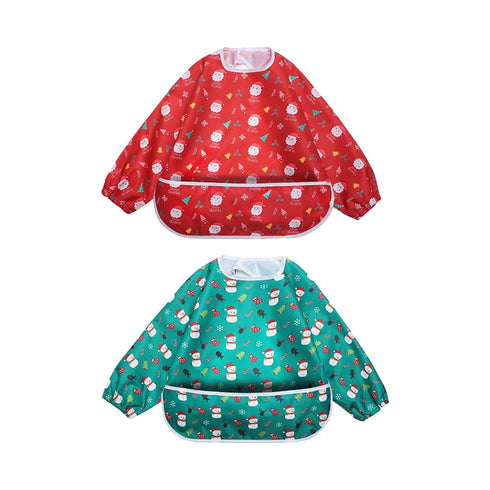 Little Dimsum Full Sleeved Feeding Bib 2 Pack,Baby & Toddler Waterproof Bib Apron,Food Protection Large Pocket Eating Smock 6-48 Months...