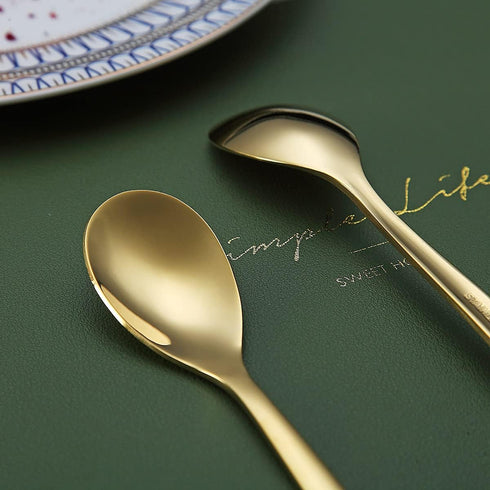 Gold Demitasse Espresso Spoons, 5.5'' Mini Coffee Spoons, Stainless Steel Small Spoons,Tea Spoons for Dessert, Set of 6, Dishwasher Safe...