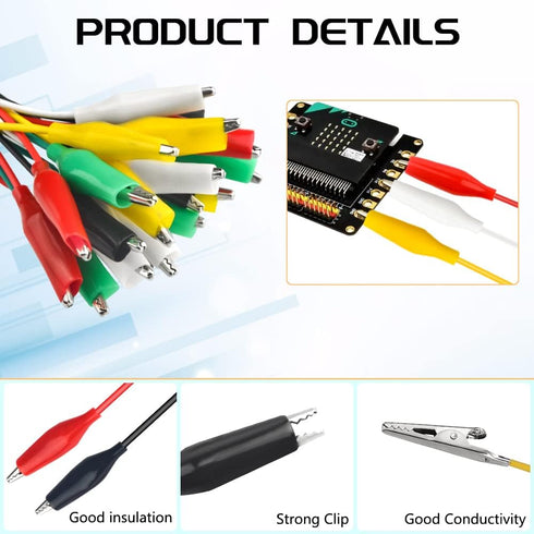 WMYCONGCONG 50 PCS Metal Alligator Clips Electric Test Clamps + 10 PCS Double Ended Alligator Clips Test Lead Jumper Wires with Alligator Clips 19...