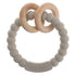 Baby Teether, One Piece Design Silicone & Beech Teething Ring Toy for Babies, BPA Free (Light Grey)...