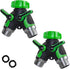 Hose Splitter, 2 Way Heavy Duty Garden Faucet,Garden Y Hose Connector Metal Body,Garden Hose y Splitter for Outdoor and Indoor Use (2, Green, 3.58...