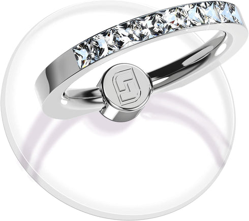 Transparent Phone Ring Holder 2 Pcs, Jsoerpay Clear Cell Phone Ring Holder with Diamond, Finger Grip 360°Rotation Compatible with Most of The Phon...