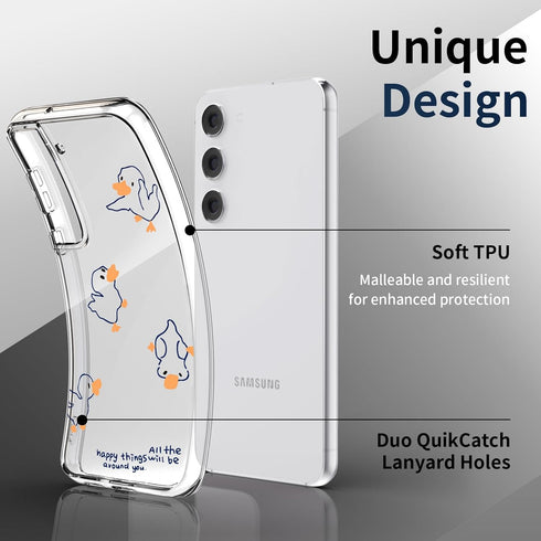 Cute Duck Phone Case for Samsung Galaxy S22 ULTRA Lovely Duck Case Cover Clear Soft TPU Transparent Phone Case Girly Women Protective Phone Cover ...