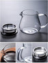 IwaiLoft Glass Teapot with Removable Stainless Steel Filter Lid Stovetop & Microwave Safe Borosilicate Glass Kettle for Loose Leaf, Blooming Tea A...