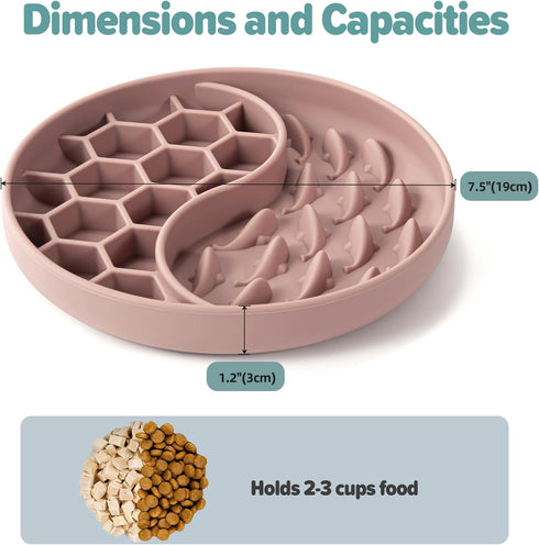 Slow Feeder Dog Bowls, Silicone Pet Food Bowls with Suction Cups for Small Medium Breed, Non-Slip Dog Feeding Bowls Slow Down Pet Eating Speed, An...