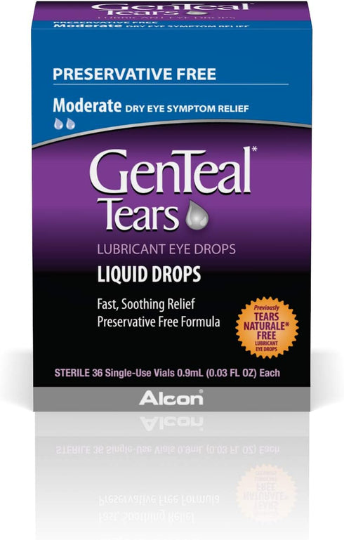 GenTeal Tears Lubricant Eye Drops, Moderate Liquid Drops, SingleUse Vials,1 pack of 36 ct , 0.03 Fl Oz...