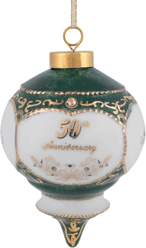 CBE Happy 50th Wedding Anniversary Victorian 4.5 Inch Porcelain Hanging Ornament...