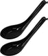 2PCS Asian Soup Spoons, Chinese Japanese Miso Ramen Wonton Dumpling Pho Rice Noodle Soba Soup Spoons, Black Melamine Spoons...