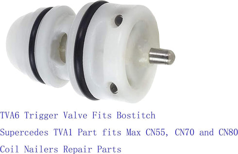 TVA6 Trigger Valve Fits Bostitch Supercedes TVA1 Part fits Max CN55, CN70 and CN80 Coil Nailers Repair Parts...