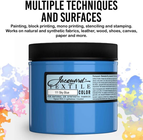 Jacquard Fabric Paint for Clothes - 8 Oz Textile Color - Pink - Leaves Fabric Soft - Permanent and Colorfast - Professional Quality Paints Made in...