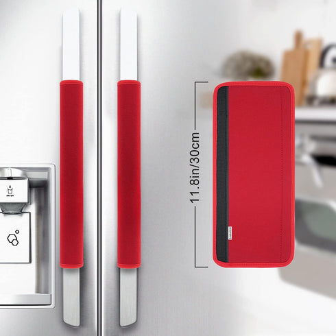 ZAWAGIIK 6Pcs Refrigerator Door Handle Cover Washable Kitchen Appliance Decor Handles Fridge Oven Microwave Dishwasher Antiskid Protector, Keep Off Fingerprints Food Stains (Red)